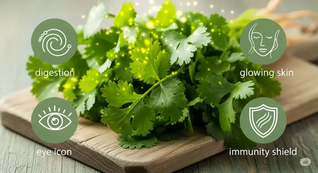 dhaniya patti khane se kya hota hai