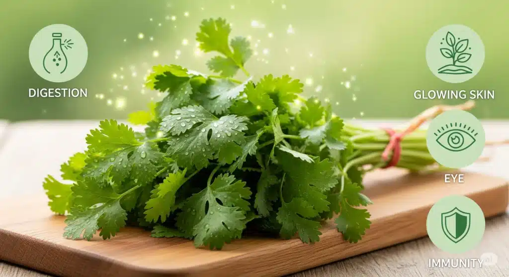 dhaniya patti khane se kya hota hai