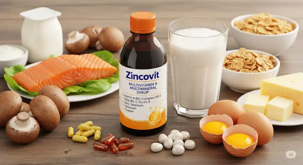 zincovit syrup uses in hindi